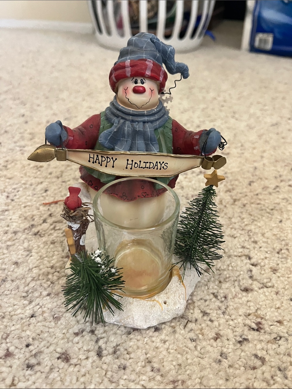 Crazy Mountain Snowman Tea Light Holder